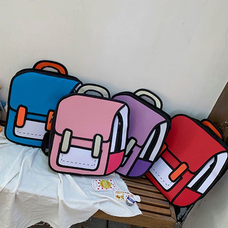 Mochila de dibujo 2D de moda unisex
