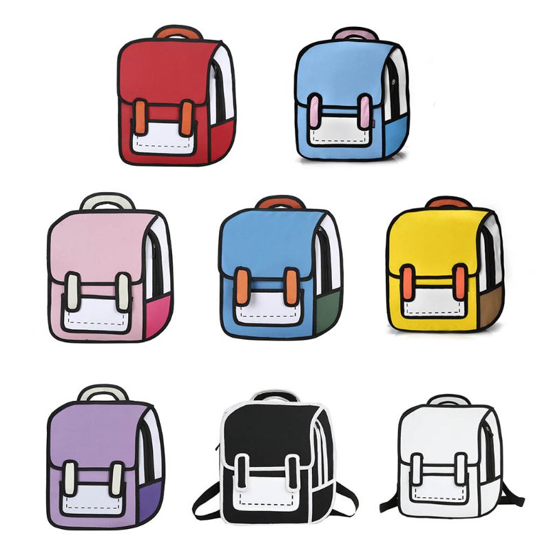 Mochila de dibujo 2D de moda unisex